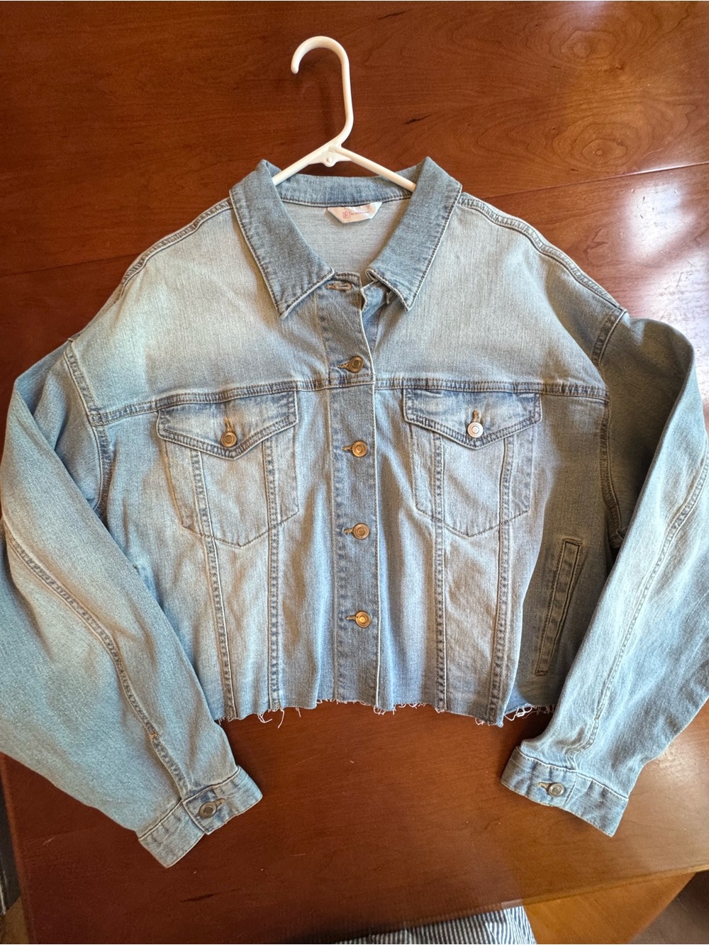 No Boundaries Denim Jacket Frayed Hem Size XXL - Picture 2 of 10